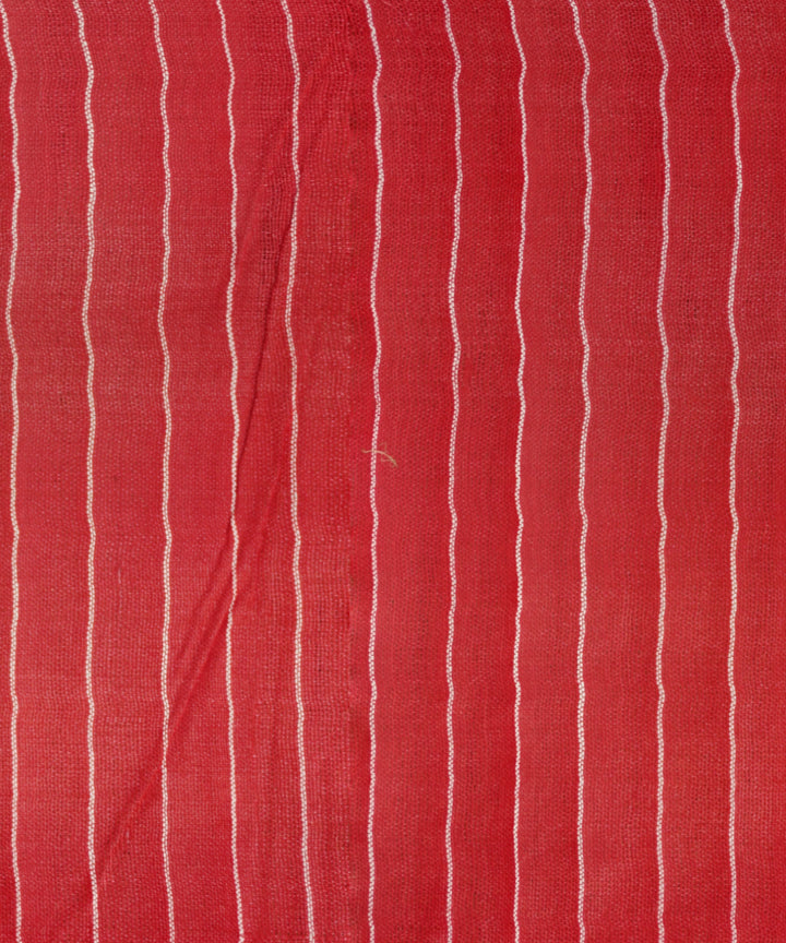 Beige red gopalpur tussar silk handloom saree
