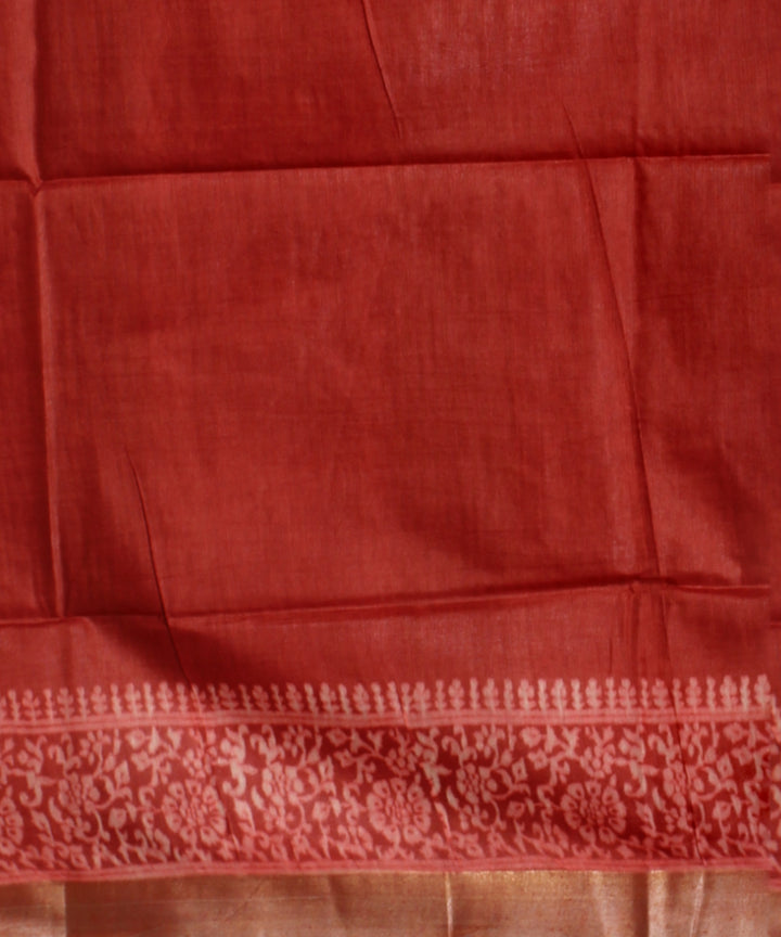 Pink art silk hand printed saree