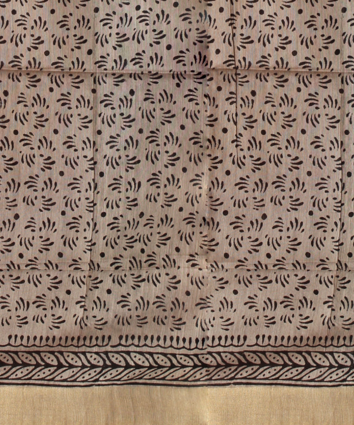 Maroon multicolor hand printed art silk saree