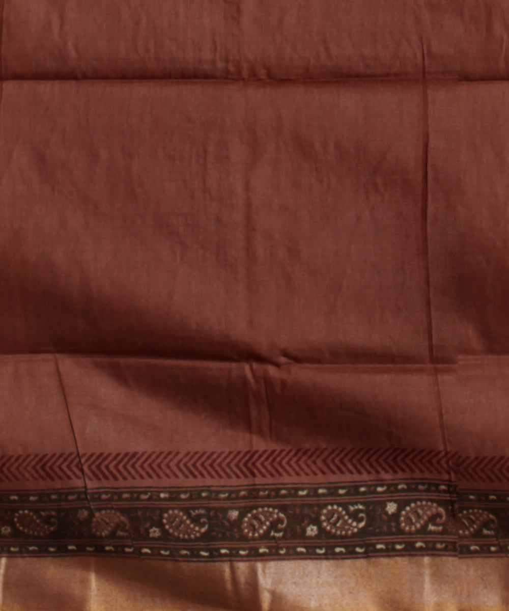 Maroon multicolor art silk hand printed saree