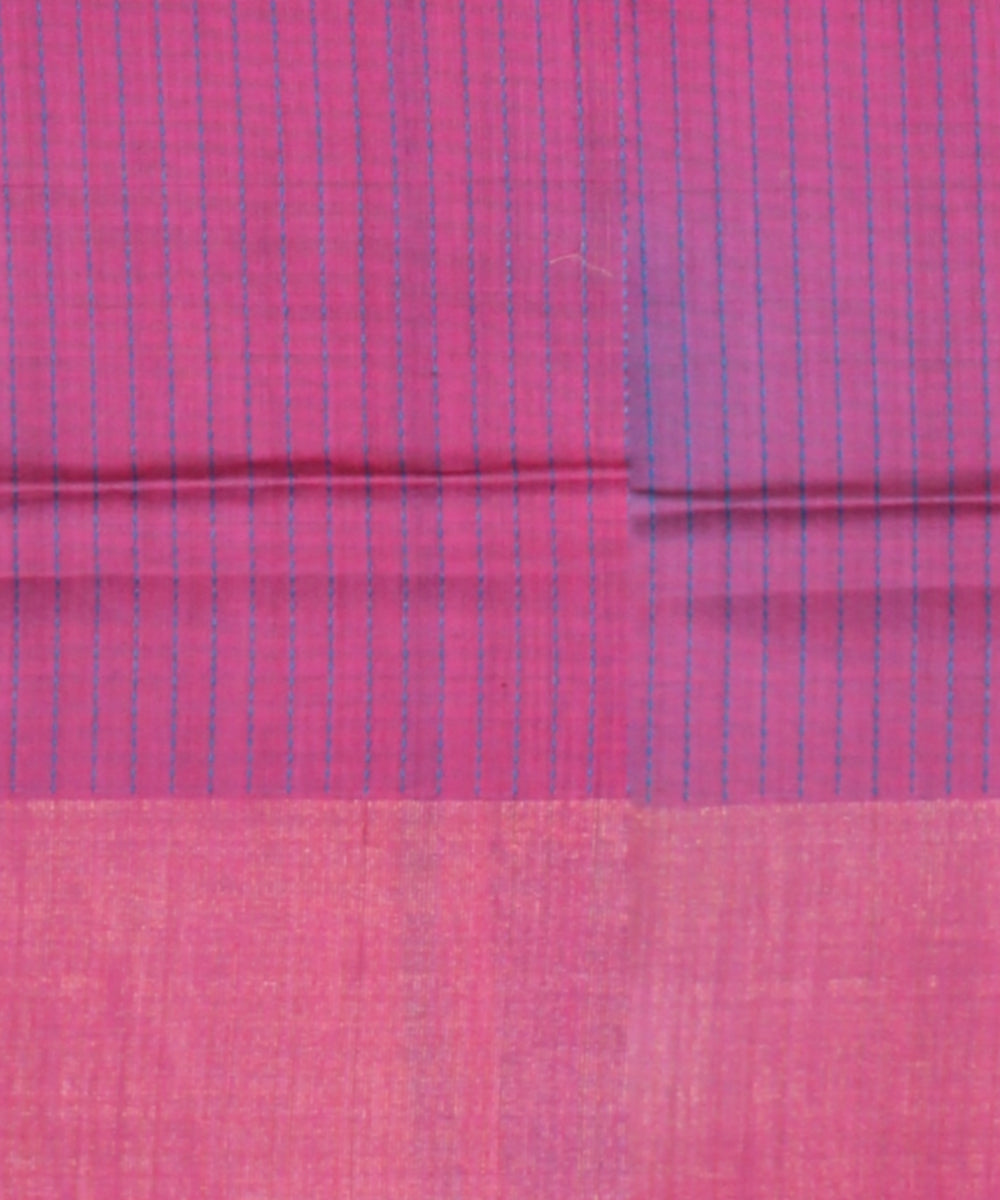 Navy blue pink raw silk bhagalpur handwoven saree