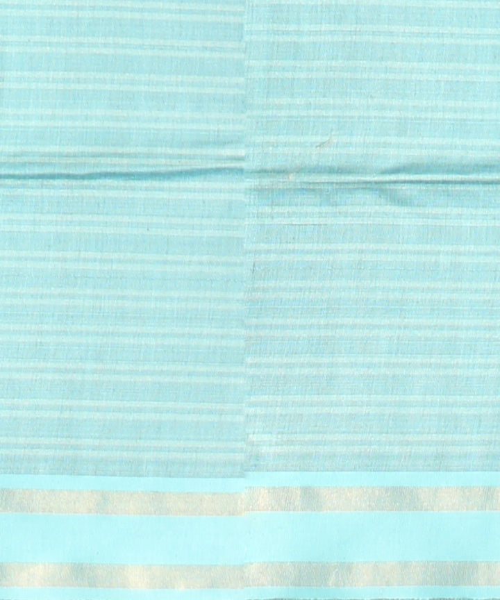 Maroon sky blue raw silk handwoven bhagalpur saree