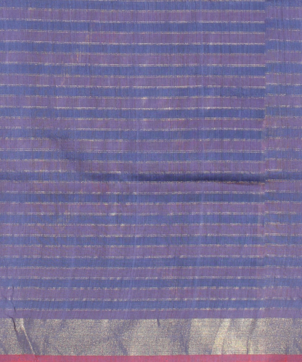 Grey navyblue raw silk handwoven bhagalpur saree