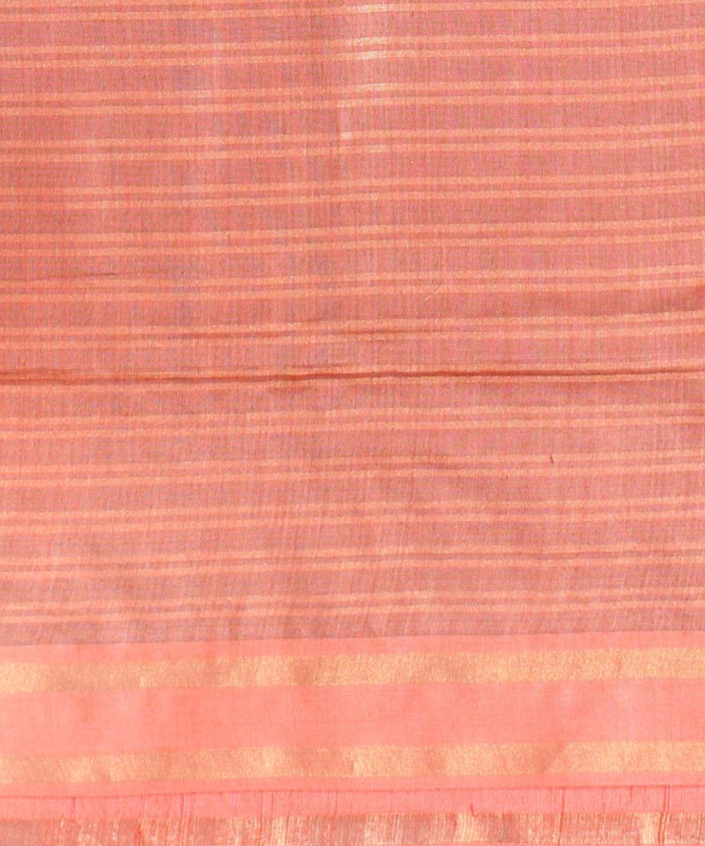 Maroon grey raw silk handwoven bhagalpur saree