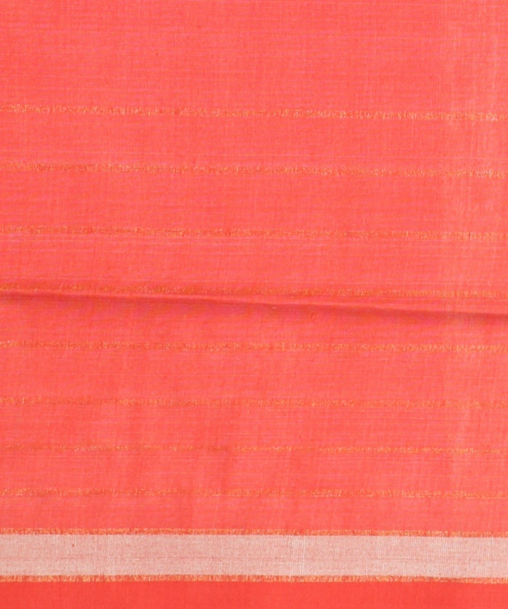 Light green rust raw silk handwoven bhagalpur saree