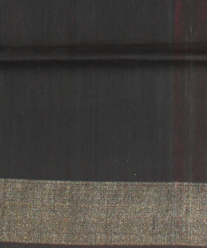 Red black raw silk bhagalpur handwoven saree