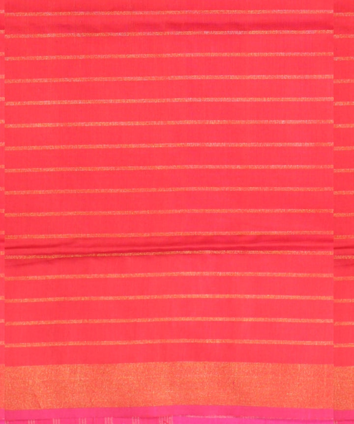 Pink red raw silk handwoven bhagalpur saree