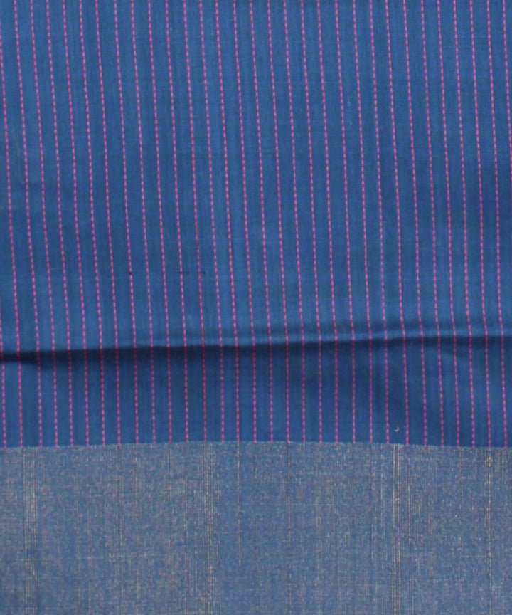 Pink navy blue raw silk handwoven bhagalpur saree