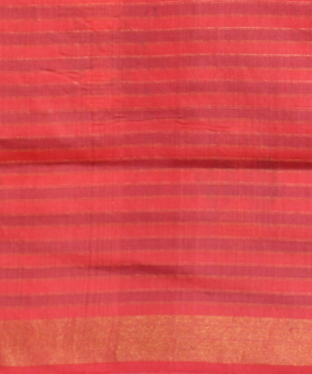 Navy blue red blue raw silk handwoven bhagalpur saree