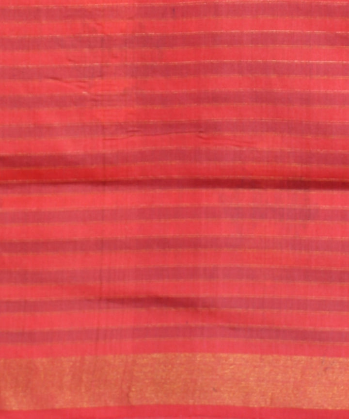 Navy blue red blue raw silk handwoven bhagalpur saree
