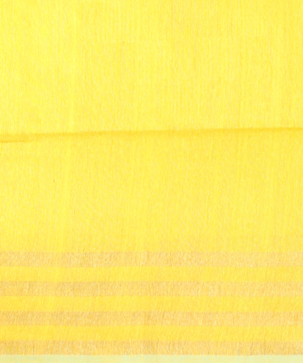 Yellow white raw silk handloom bhagalpur saree