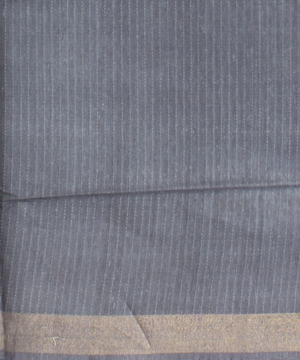 Sky blue grey blue raw silk handloom bhagalpur saree