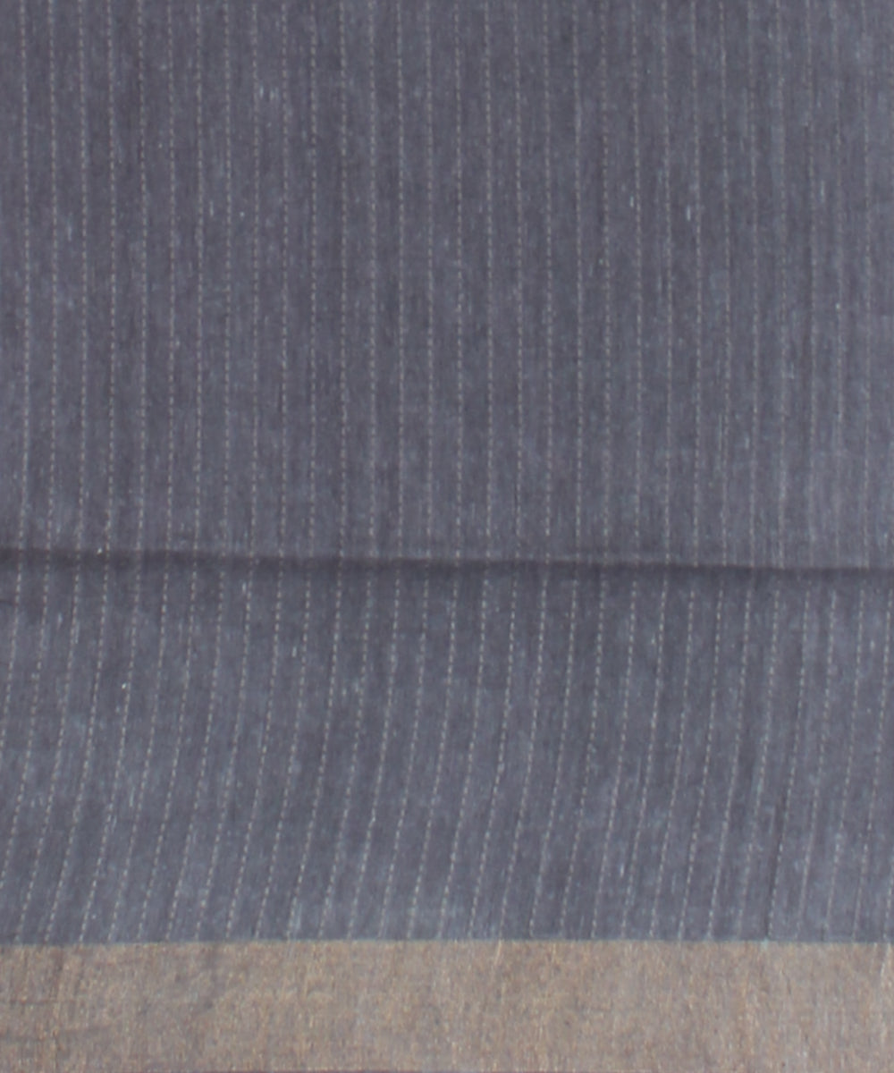 Pink grey raw silk handwoven bhagalpur saree