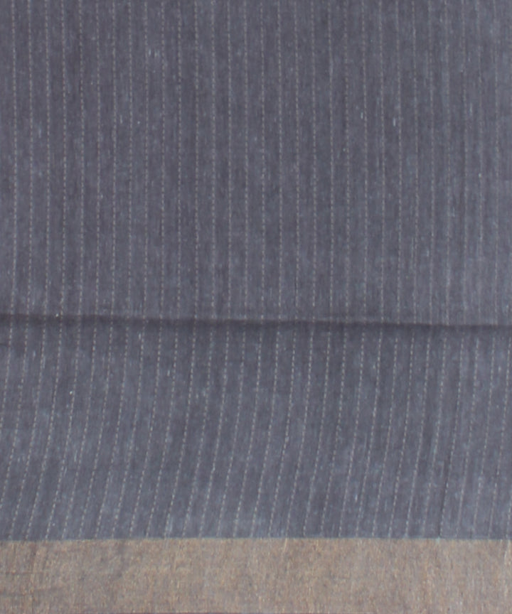 Pink grey raw silk handwoven bhagalpur saree