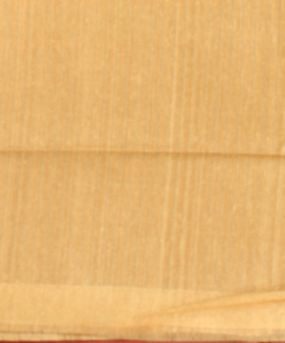 Red yellow raw silk handloom bhagalpur saree