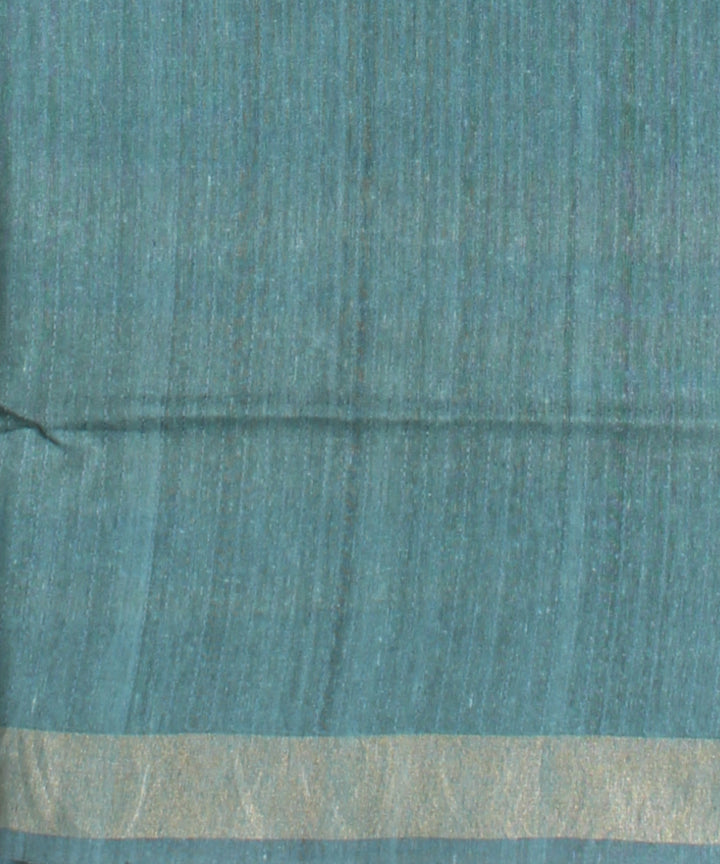 Navy blue black raw silk handloom bhagalpur saree