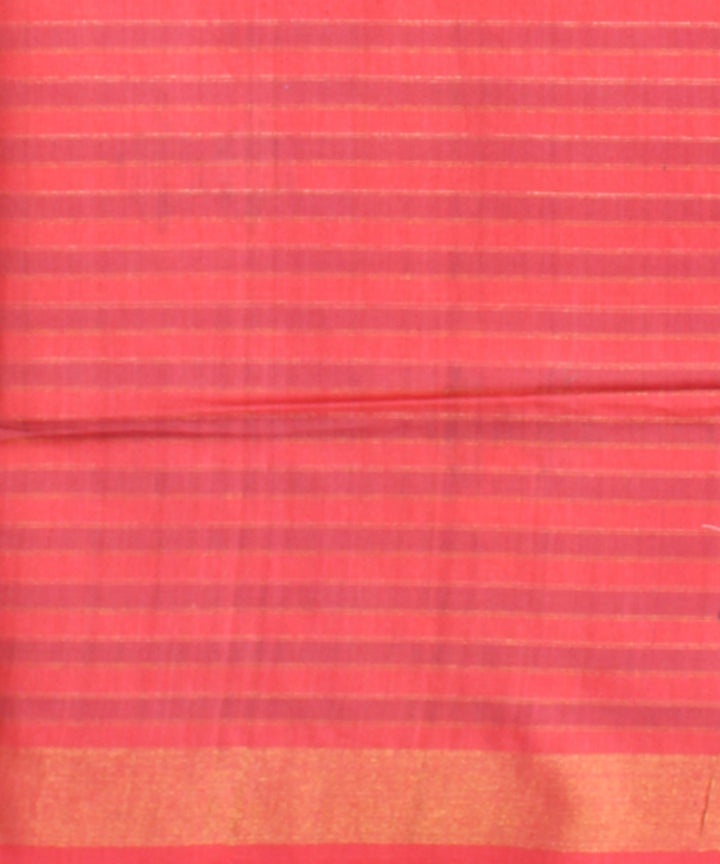 Navy blue pink striped raw silk hand loom bhagalpur saree