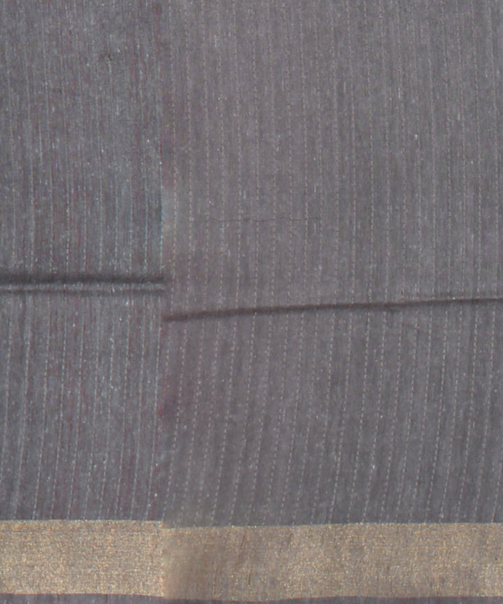 Pink grey raw silk handloom bhagalpur saree