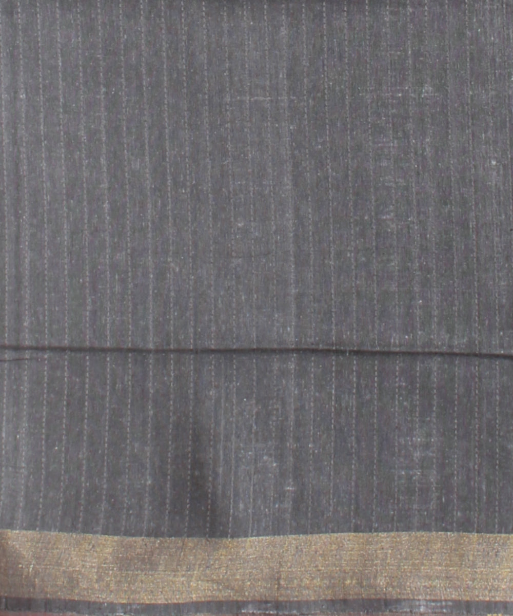 Red grey raw silk hand loom bhagalpur saree