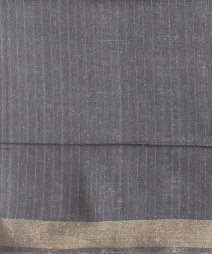 Red grey raw silk hand loom bhagalpur saree