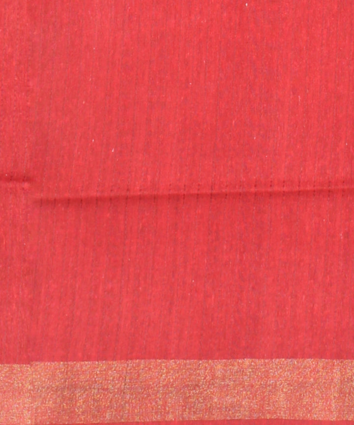 Beige maroon raw silk hand loom bhagalpur saree