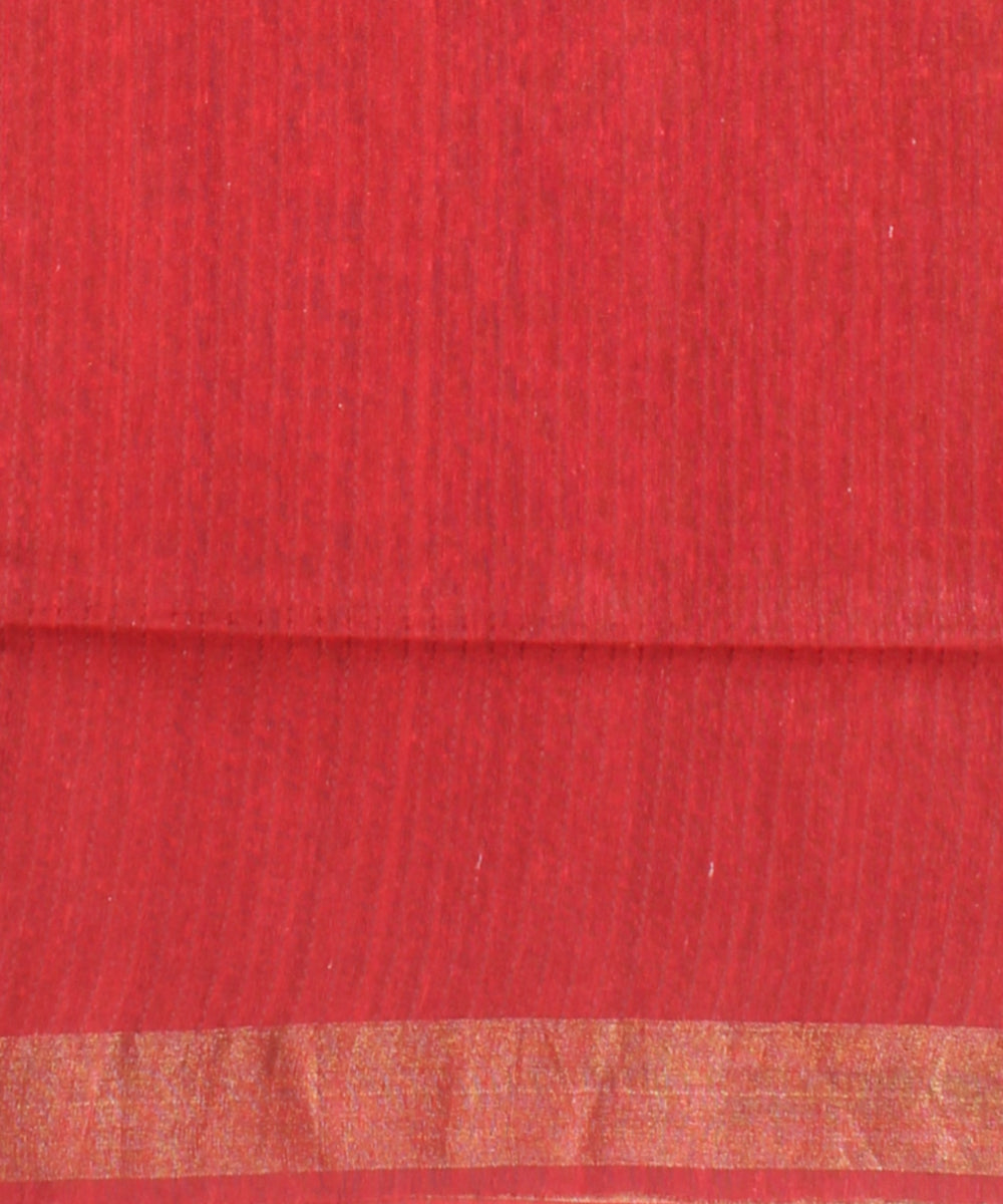 Beige maroon raw silk bhagalpur handloom saree