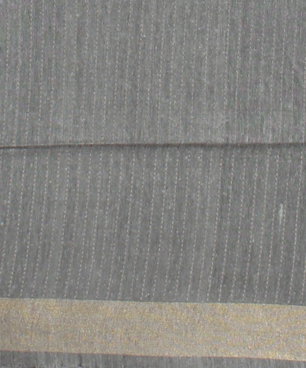 Purple grey raw silk hand loom bhagalpur saree