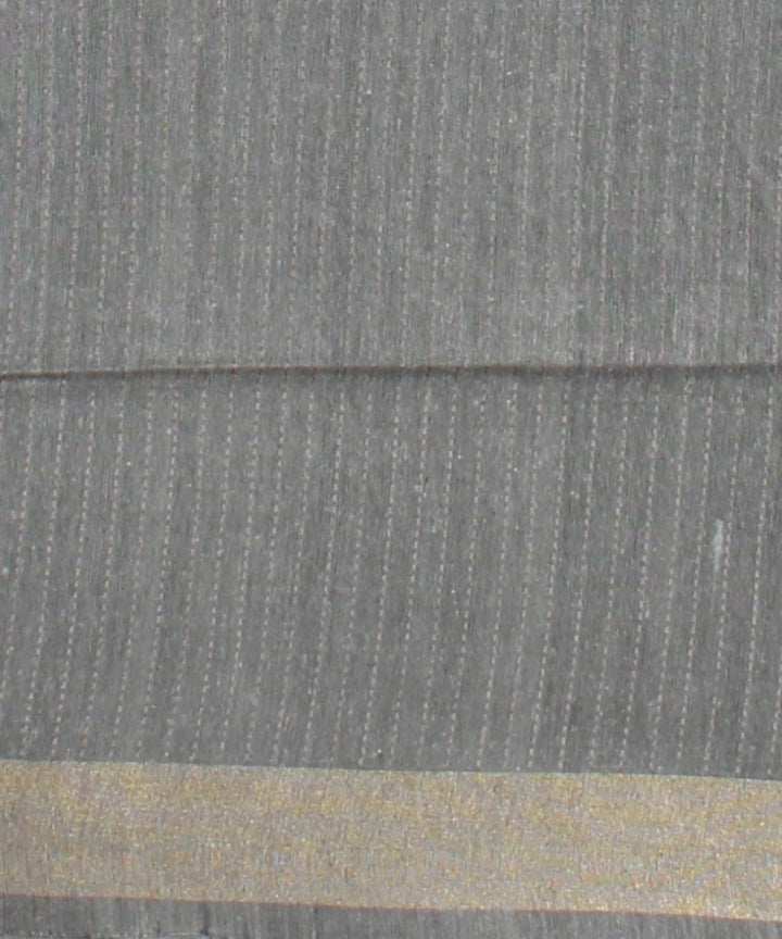 Purple grey raw silk hand loom bhagalpur saree