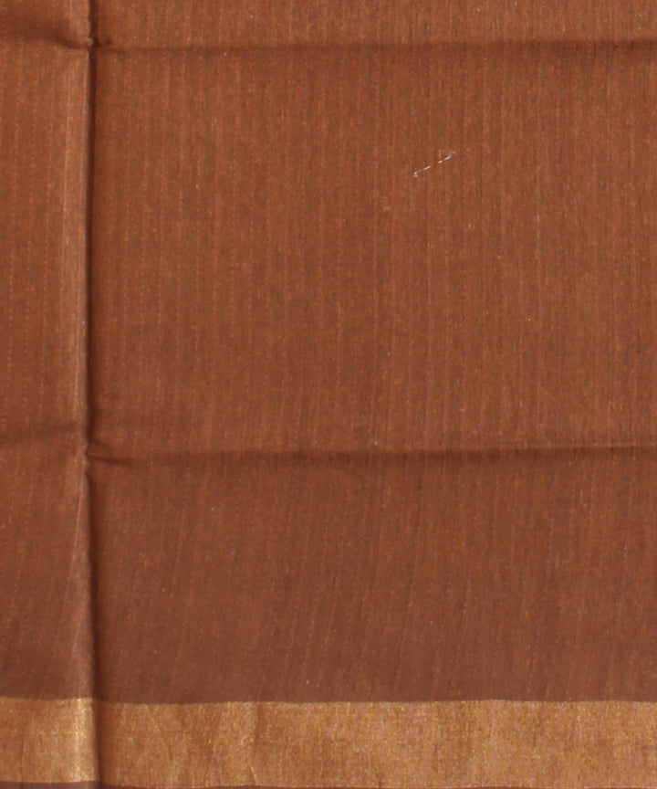 Purple brown raw silk handloom bhagalpur saree