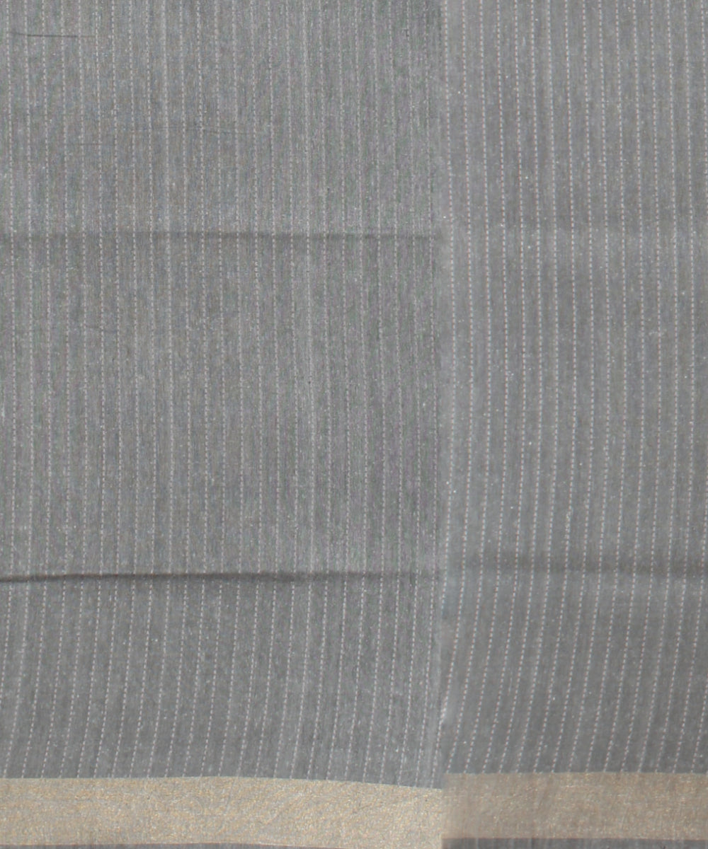 Purple grey raw silk handloom bhagalpur saree