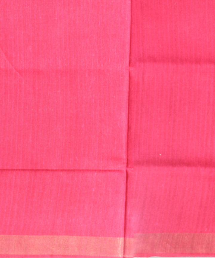 Grey red raw silk hand loom bhagalpur saree