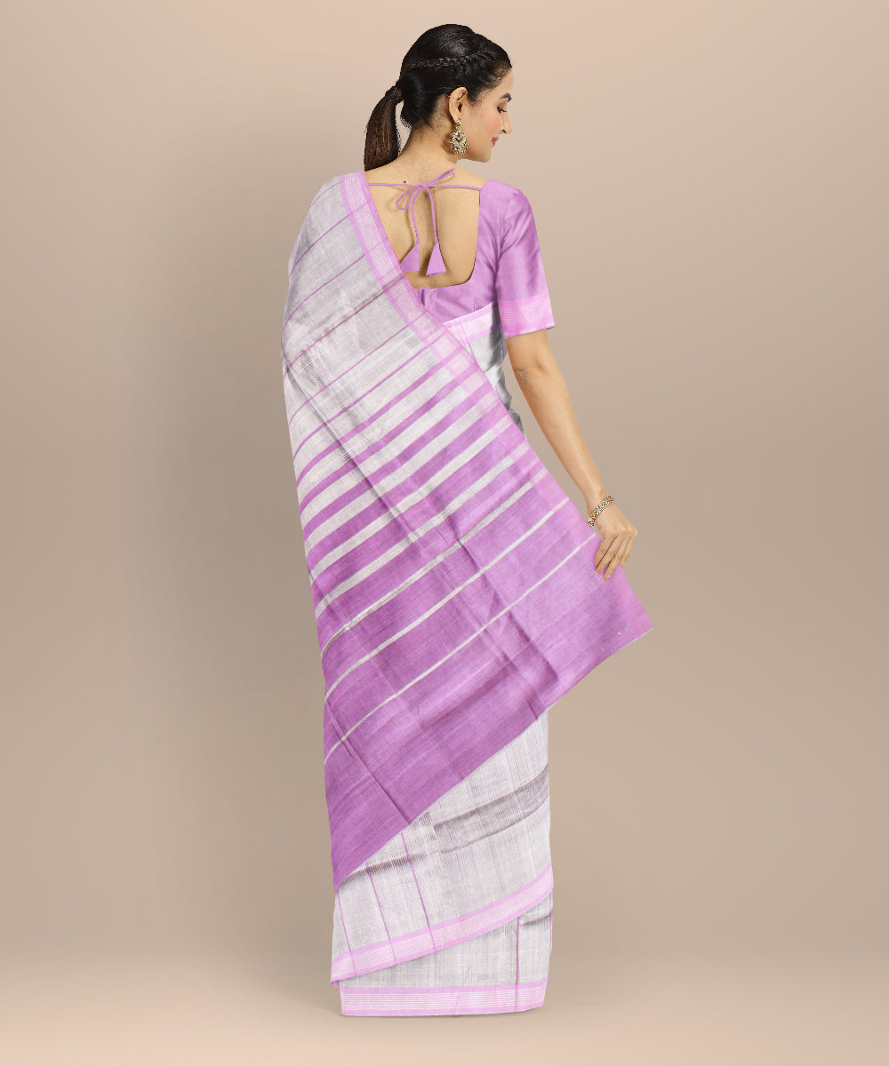 Grey violet raw silk handloom bhagalpur saree