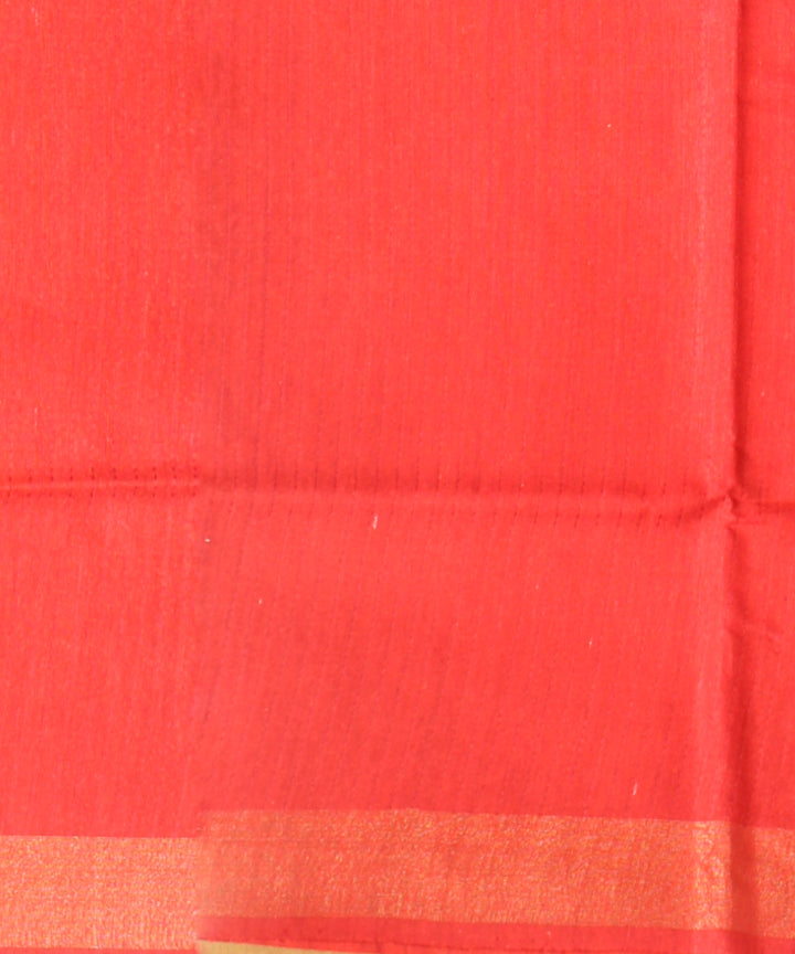 Beige orange raw silk handloom bhagalpur saree