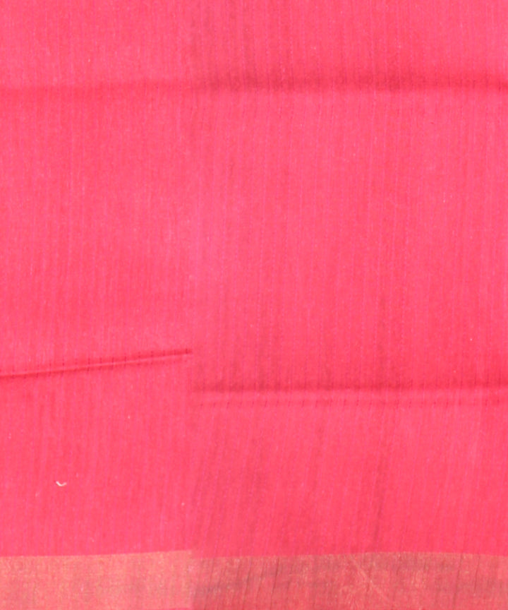 Maroon pink raw silk handloom bhagalpur saree