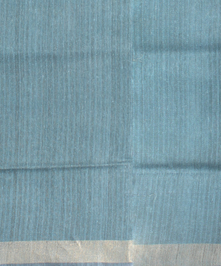 Pink blue raw silk handloom bhagalpur saree