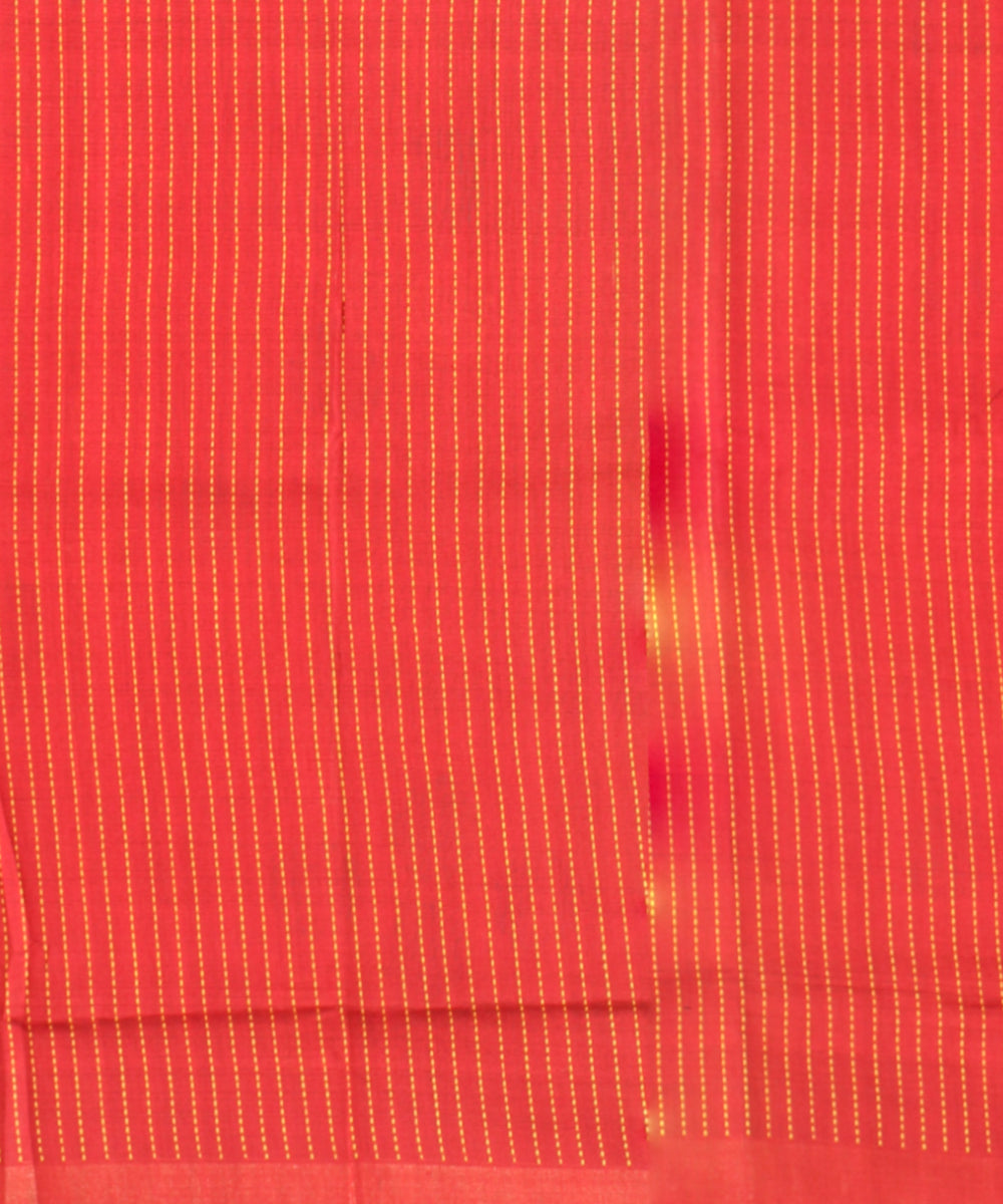 Yellow red raw silk handloom bhagalpur saree