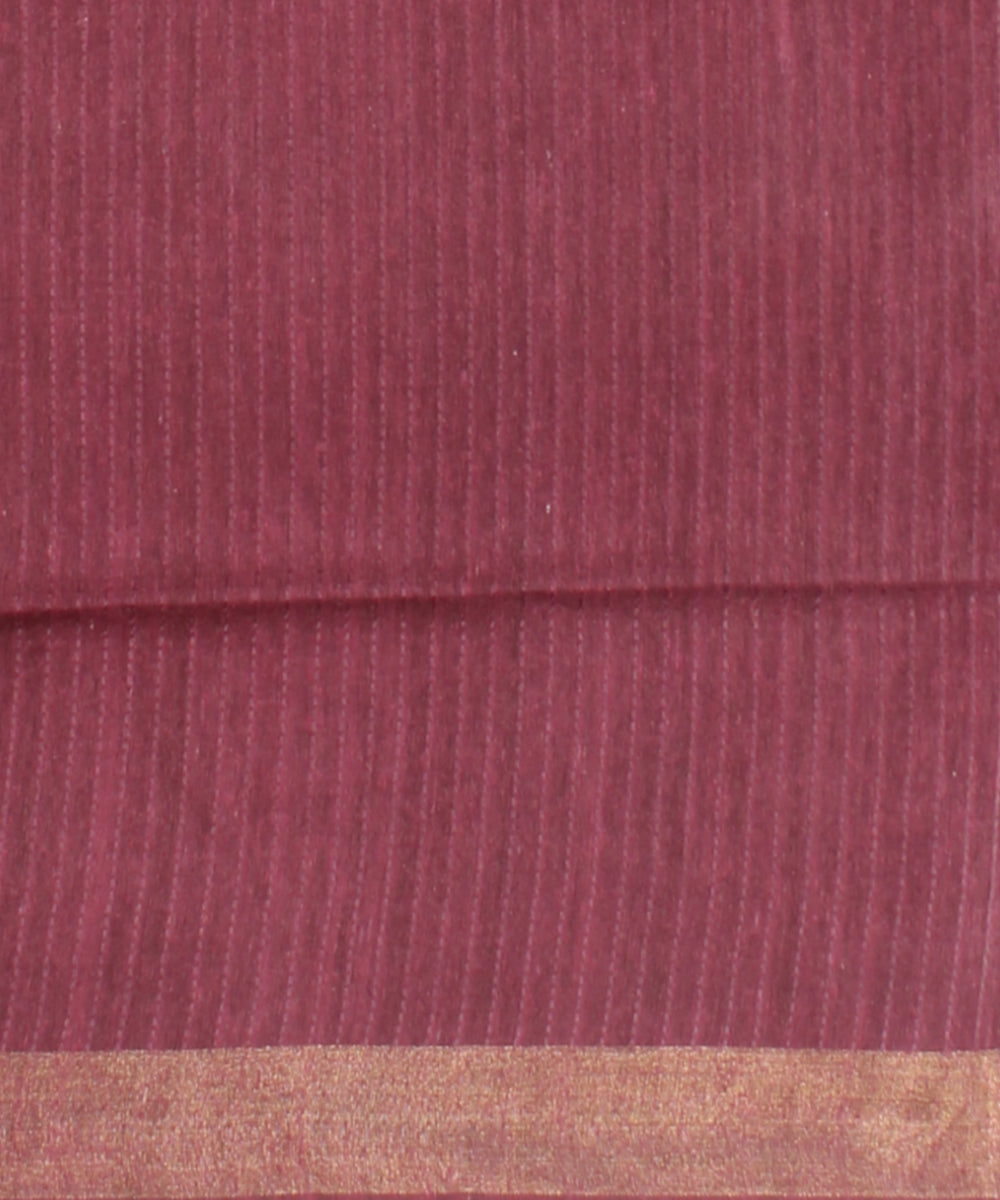 Brown purple raw silk handloom bhagalpur saree