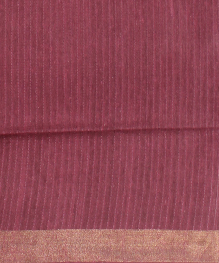 Brown purple raw silk handloom bhagalpur saree