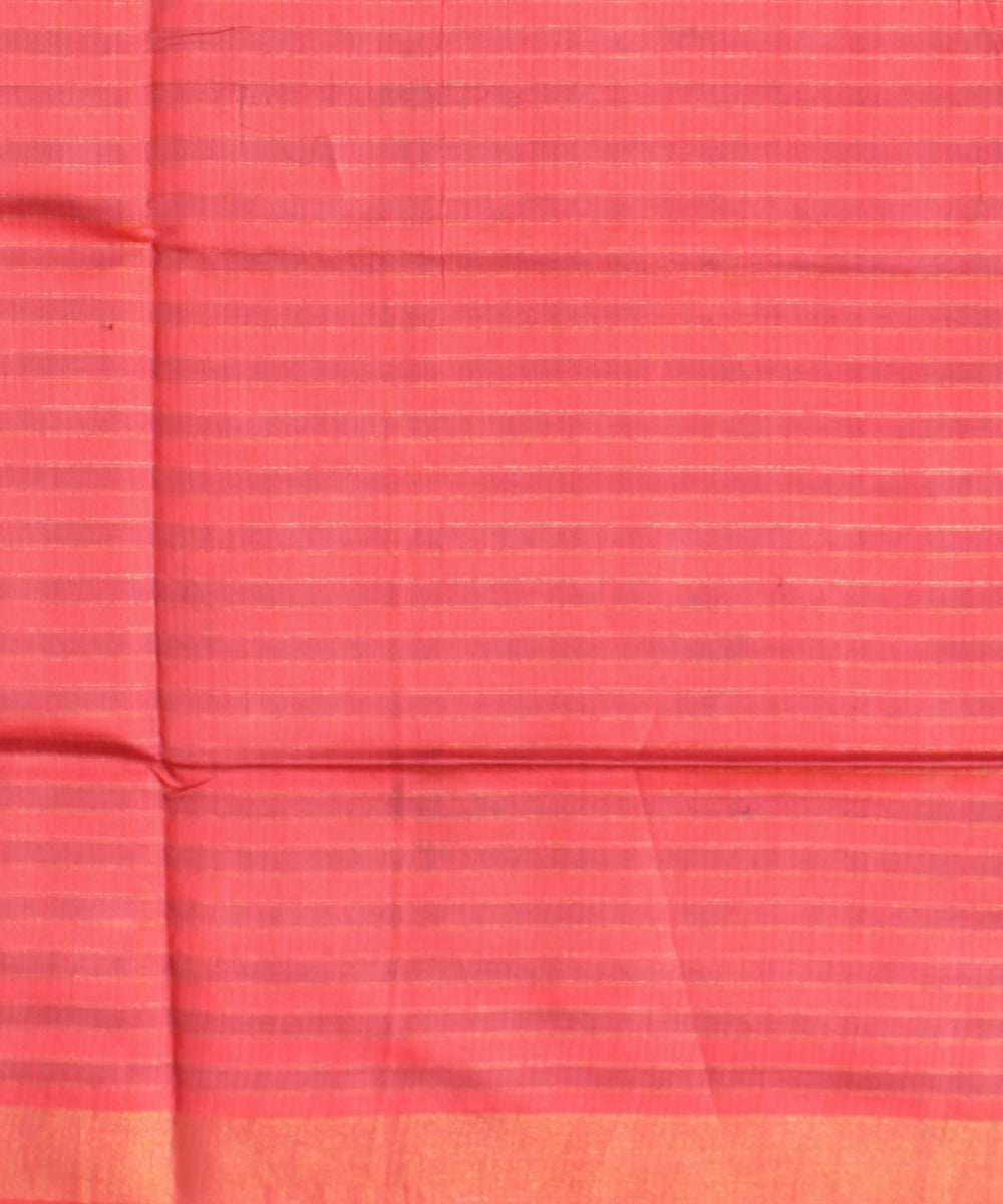 Navy blue pink striped raw silk handloom bhagalpur saree