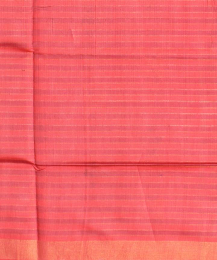 Navy blue pink striped raw silk handloom bhagalpur saree
