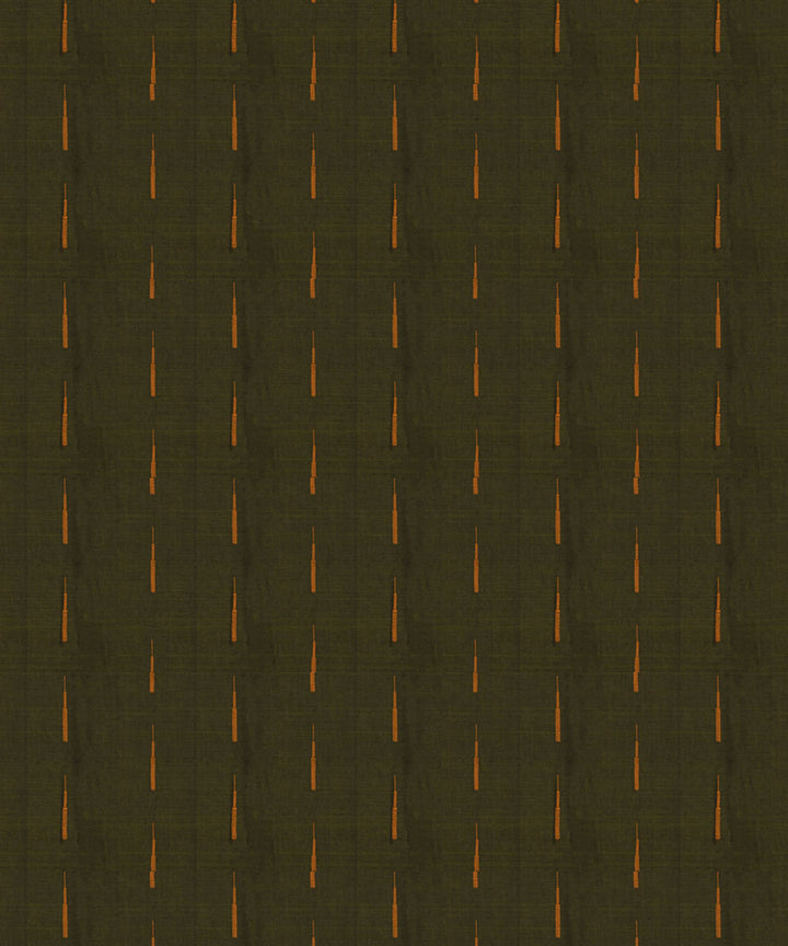 Dark green olive green cotton handloom kajivaram saree