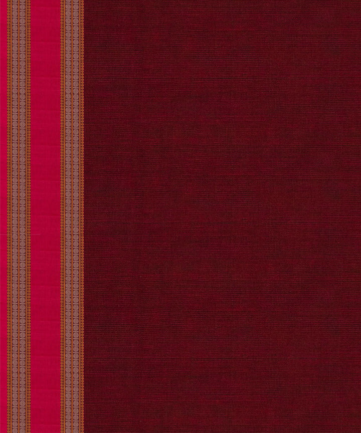 Maroon peach cotton handloom kajivaram saree