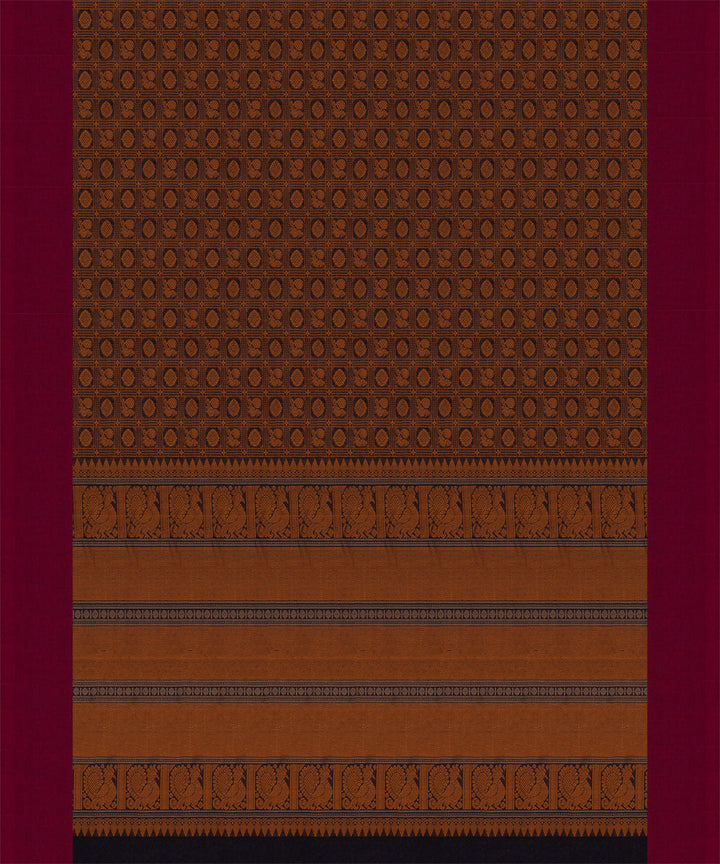 Blue magenta cotton handloom kajivaram saree