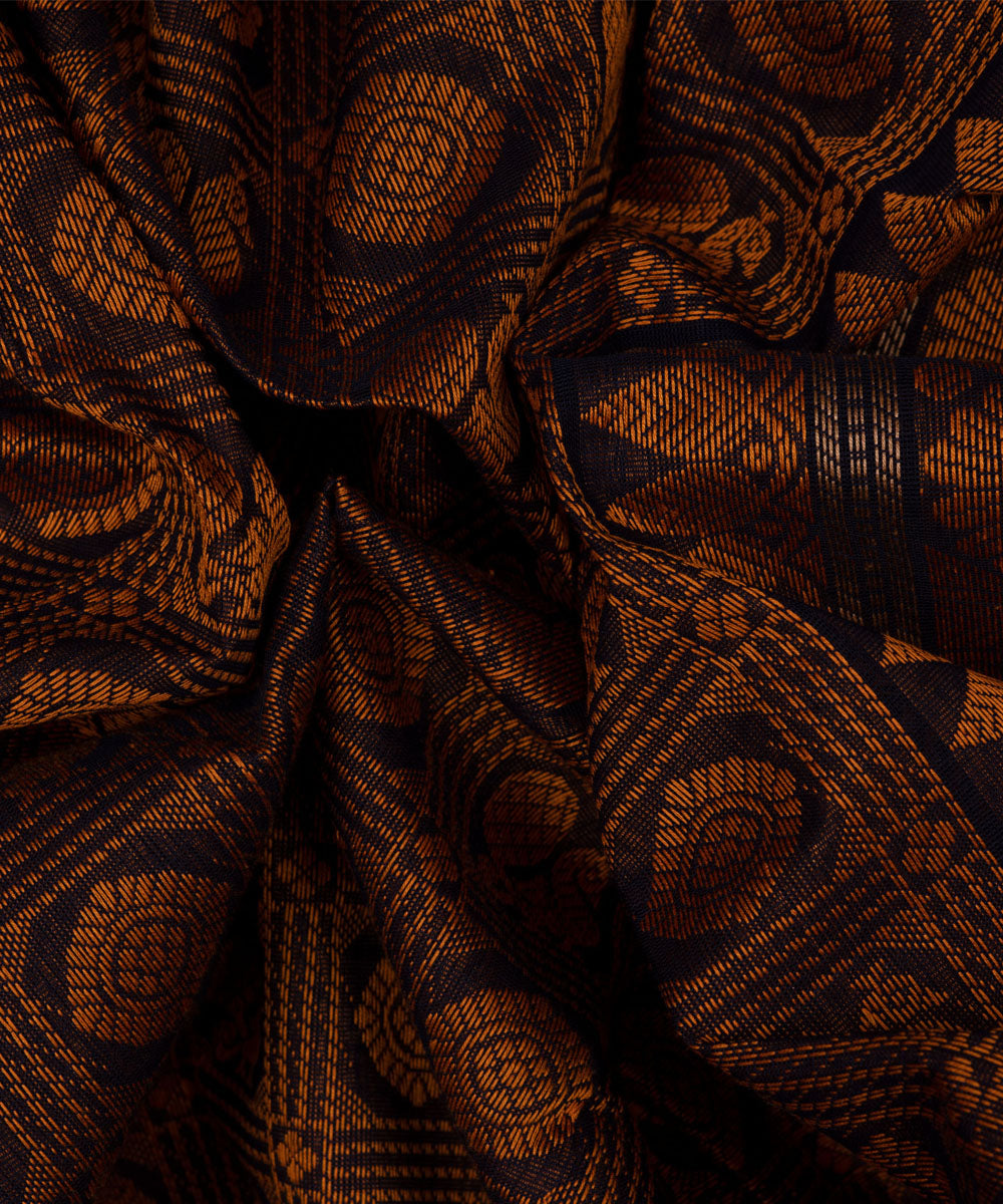 Blue magenta cotton handloom kajivaram saree