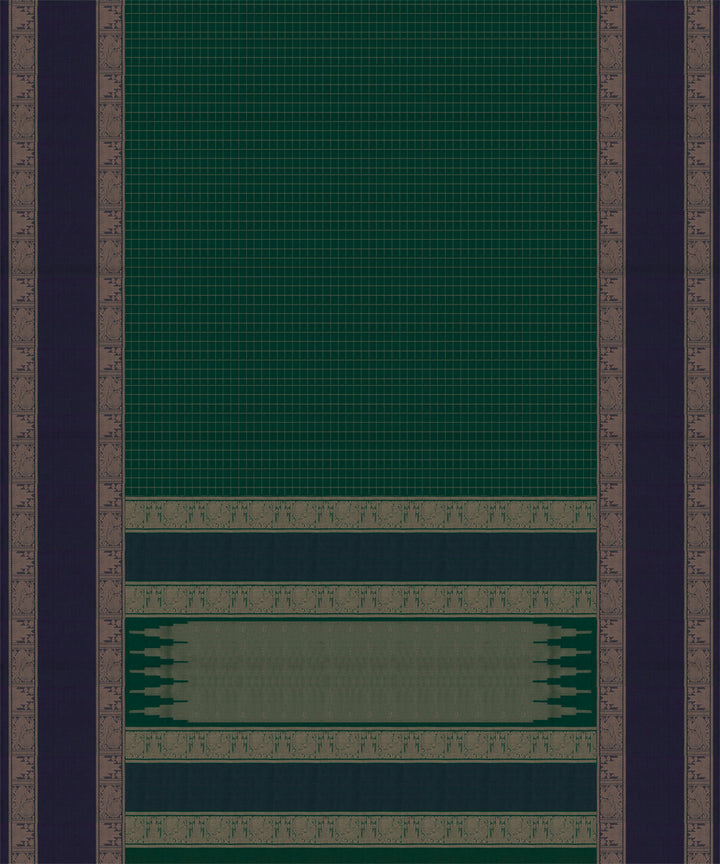 Blue green cotton handloom kajivaram saree