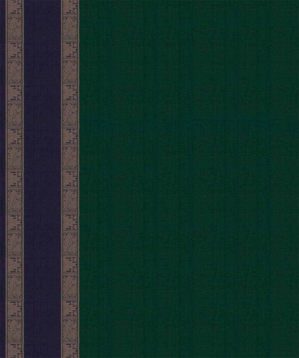 Blue green cotton handloom kajivaram saree