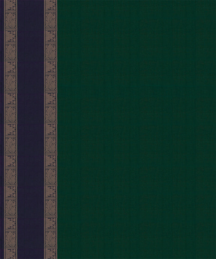 Blue green cotton handloom kajivaram saree