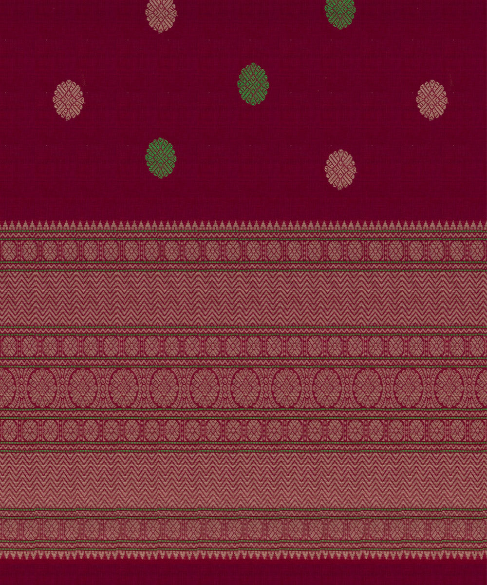 Pink multicolor cotton handloom kajivaram saree