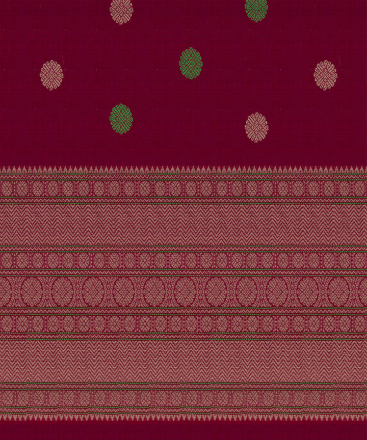 Pink multicolor cotton handloom kajivaram saree