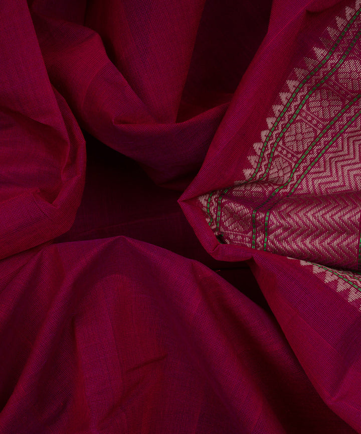 Pink multicolor cotton handloom kajivaram saree